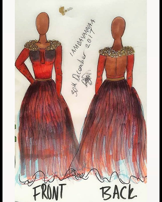 In a designing mood. #redgown #reddress #purple #fashion #illustrator #fashionillustration #designerdress #awardseason #rhinestonegown @Fashionweek