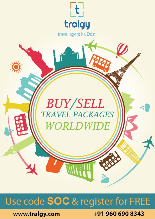 tralgy's tweet photo. Special pre-launch offer for travel agents worldwide! Use coupon code SOC & register for FREE! https://t.co/6LGywoxCNC
Queries? Call: +91 960 690 8343
#Tralgy #SoftwareForB2B #B2BPlatformForTravelAgents #Itinerary #Destinations #Worldwide #BuyPackages #SellPackages #TravelWorld https://t.co/EaBli2JuGP