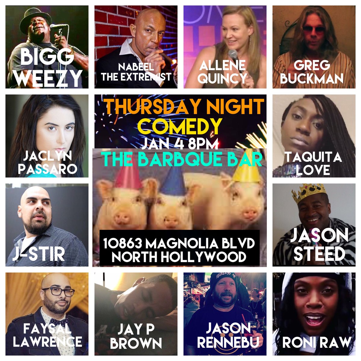 BBQbarLA's tweet photo. #thursdaynight #comedy is #happening . Come out &amp; #laugh with us . #show starts at 8pm #nocover just a #good time . 
The #barbque #bar 
10863 Magnolia Blvd. #NorthHollywood @NoHoArts #standup #comedy @LosAngelesCity #la #laevents https://t.co/klFm4IYY2X