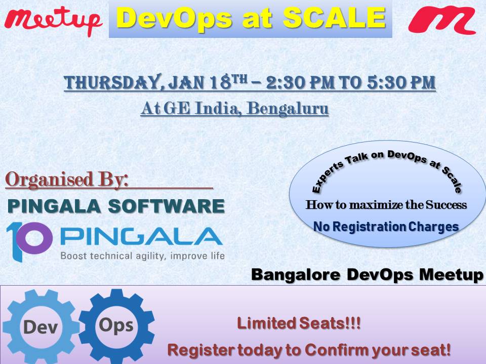 PingalaSoftware's tweet photo. #DevOpsatScale is a different story..
How &amp; What should be done...!!
Challenges &amp; Solutions..!!

All about #DevOps at Scale from industry experts at #Bangalore 
Register today to book your seat....
https://t.co/m7mzdvftkx  #WednesdayWisdom https://t.co/1t57EmtDPw