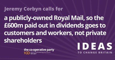 Jeremy Corbyn is calling for Royal Mail to go back in to public ownership. Please retweet this if you agree with him.