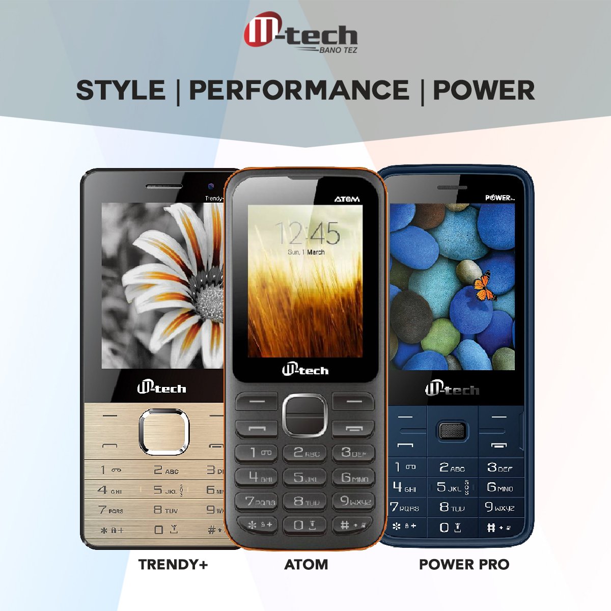 mtechmobile's tweet photo. Choose any phone and we guarantee you Style, Performance &amp; Power. 
Buy now:-
Trendy+ - https://t.co/QIKwQFxgrr - Rs.1299/-
Atom - https://t.co/uLWHaqBF88 - Rs.1600/-
Power Pro - https://t.co/D2tFwAOYM7 - Rs.1199/-

#MtechMobile #WednesdayWisdom #OnlineShopping https://t.co/bXQ9lOCG2R