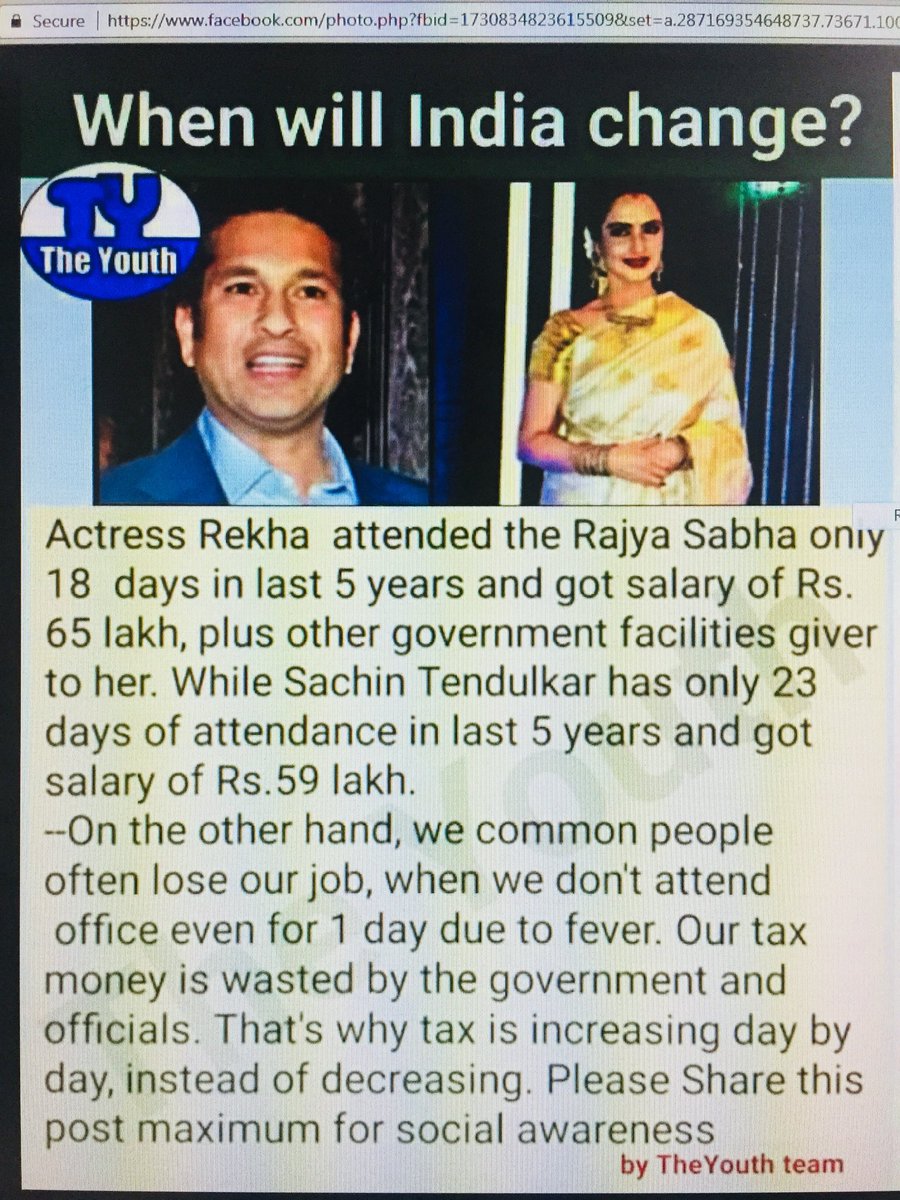 KarmaCoder23's tweet image. Expenditure per day attendence of rekha : 3.6lakh per day
Sachin: 2.56 lakh per day