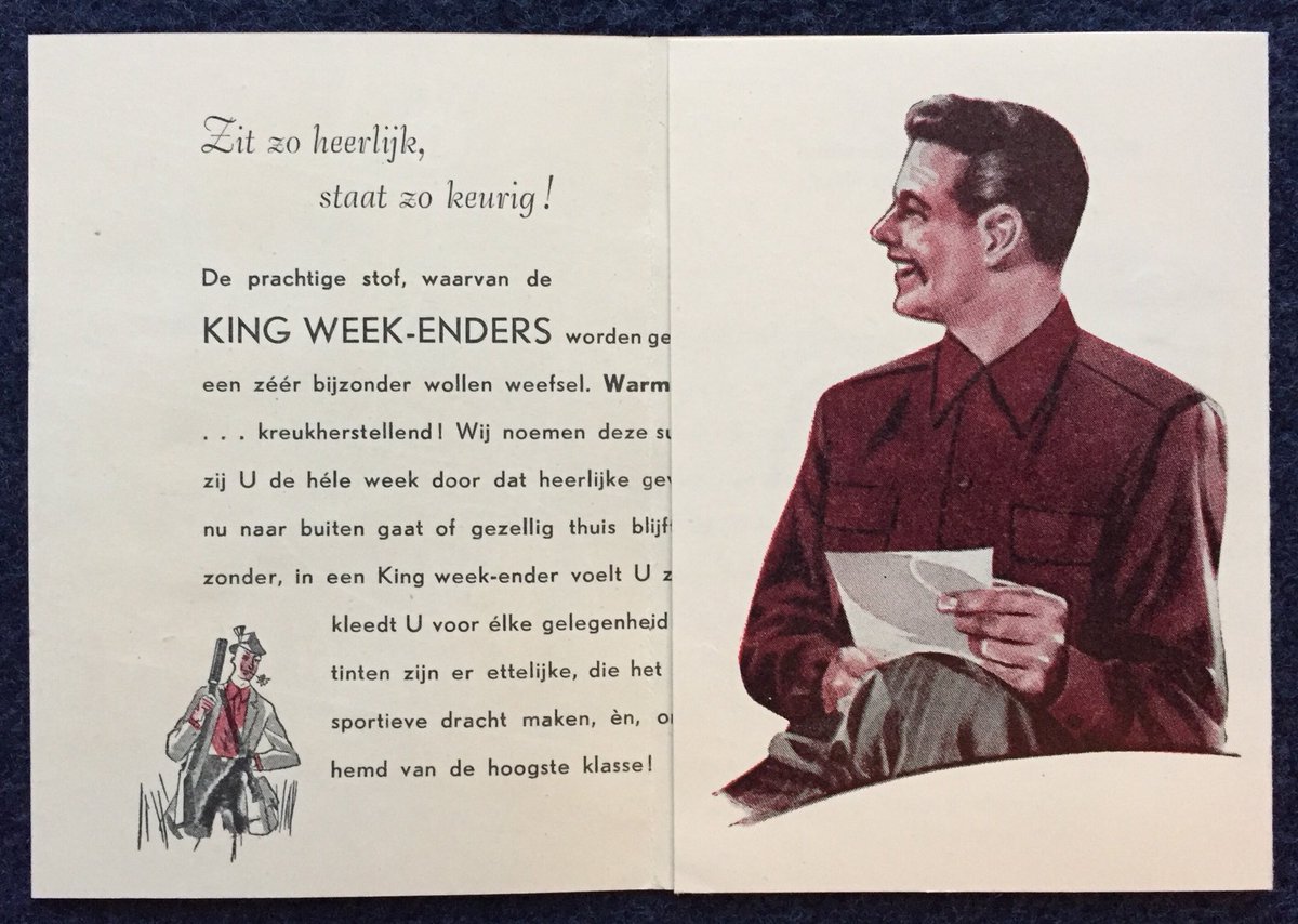 Reindst's tweet photo. Onbekende brochure over de tien beste #winkels van #Amsterdam, geschreven door J.W.F. #Werumeus #Buning. Eind jaren ‘50 schat ik. Bijlage van #Meddens met echte #textiel-staaltjes #tijdsbeeld @CollectiesUvA #retail #erfgoed https://t.co/J9FoTq0vq4