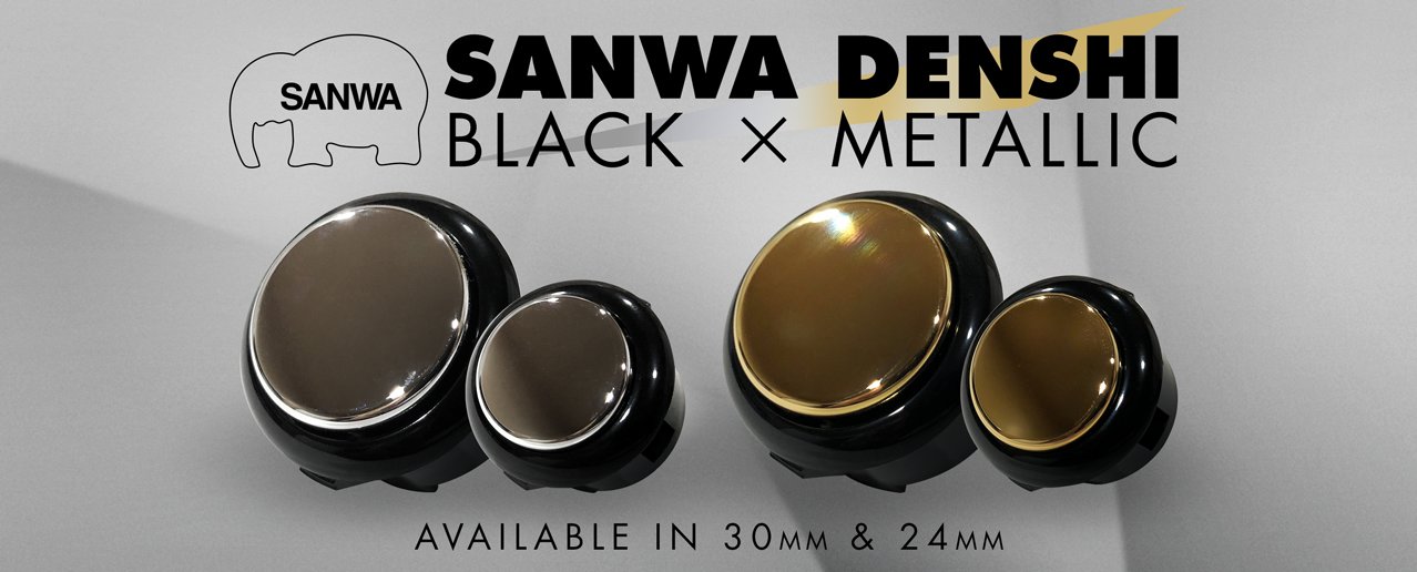 Sanwa OBSJ 30mm Pushbutton - Metallic Gold