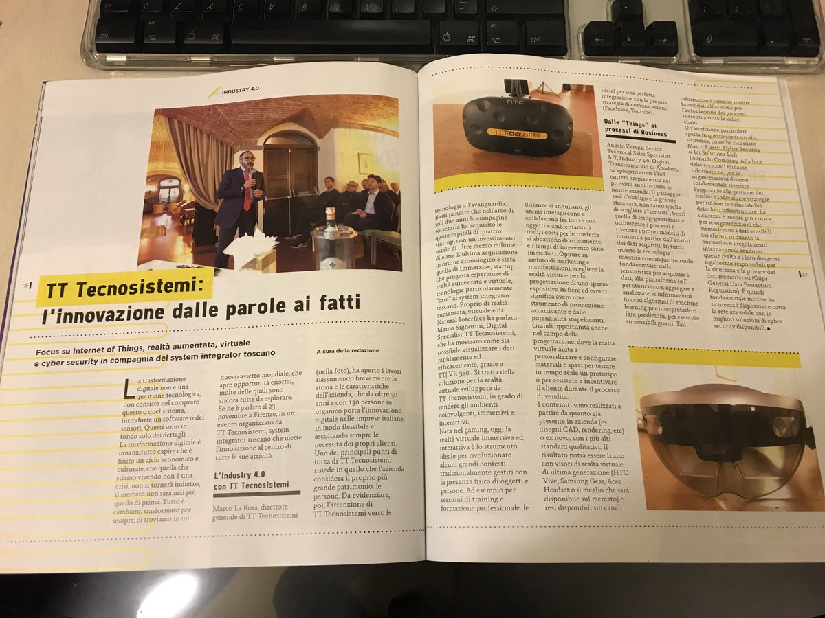 TT_Tecnosistemi's tweet photo. In Digitalic n. 68 è presente questo bellissimo articolo dedicato al nostro evento "Industry 4.0: dalle parole ai fatti", dove abbiamo esplorato il mondo dell'#IoT, della #VR, del GDPR e della sicurezza, applicandoli ai contesti industriali e manifatturieri. https://t.co/x3krB0rcea