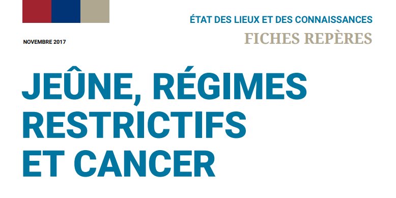 Jeûne, régimes restrictifs et #cancer : le point sur les bénéfices et les risques de la pratique du jeûne vis-à-vis du cancer. 
Notre fiche repère à télécharger sur goo.gl/M9fDTx
