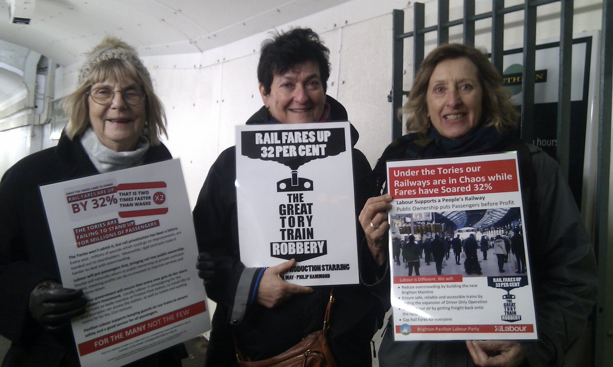 WithdeanLabour's tweet image. Knowing that the next #Labour Government is determined to bring rail into public ownership perked-up everyone at #PrestonPark last night. There'll be no more of those glum faces once we end the daylight robbery of rip-off fares and Tory privatisation #RailFail