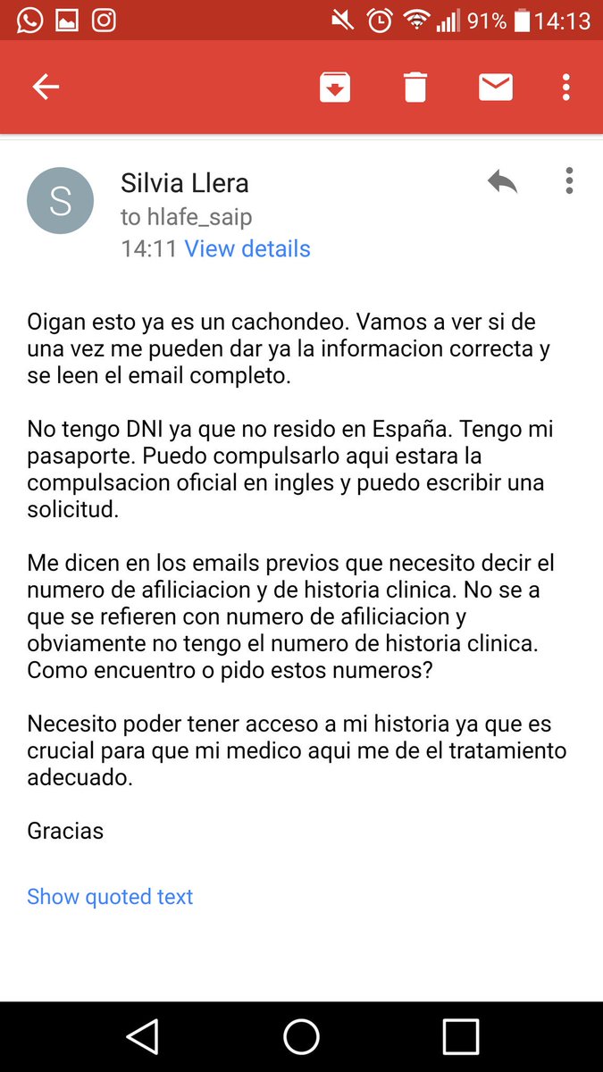 young_wildthing's tweet photo. @HospitalLaFe la Ultima respuesta (2/2) desde el 12 Dic y todavia no he conseguido que me den la informacion adecuada o un hola y adios. https://t.co/FyNXYybyYV