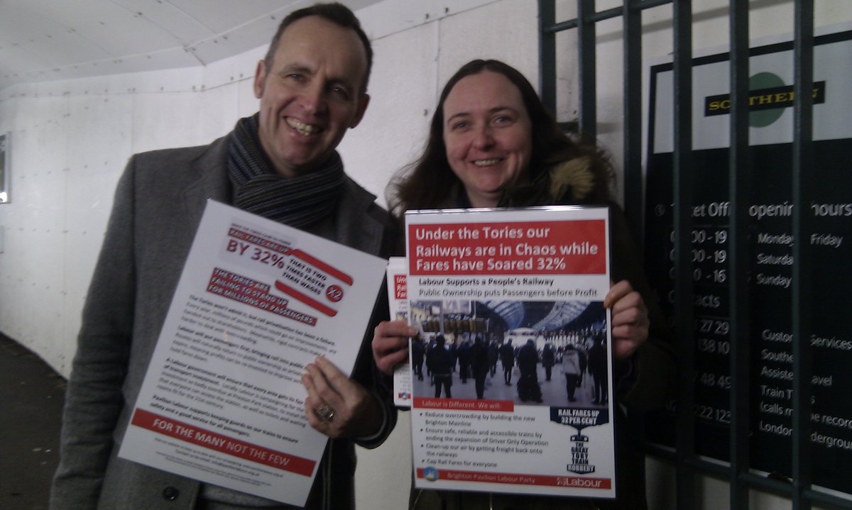 WithdeanLabour's tweet image. More happy faces with #PrestonPark passengers delighted to hear that #Labour is pledged to cap future fare increases and reinvest rail profits in train services. In public ownership, rail will put passengers before profit, unlike the Tories' privatisation #RalilFail