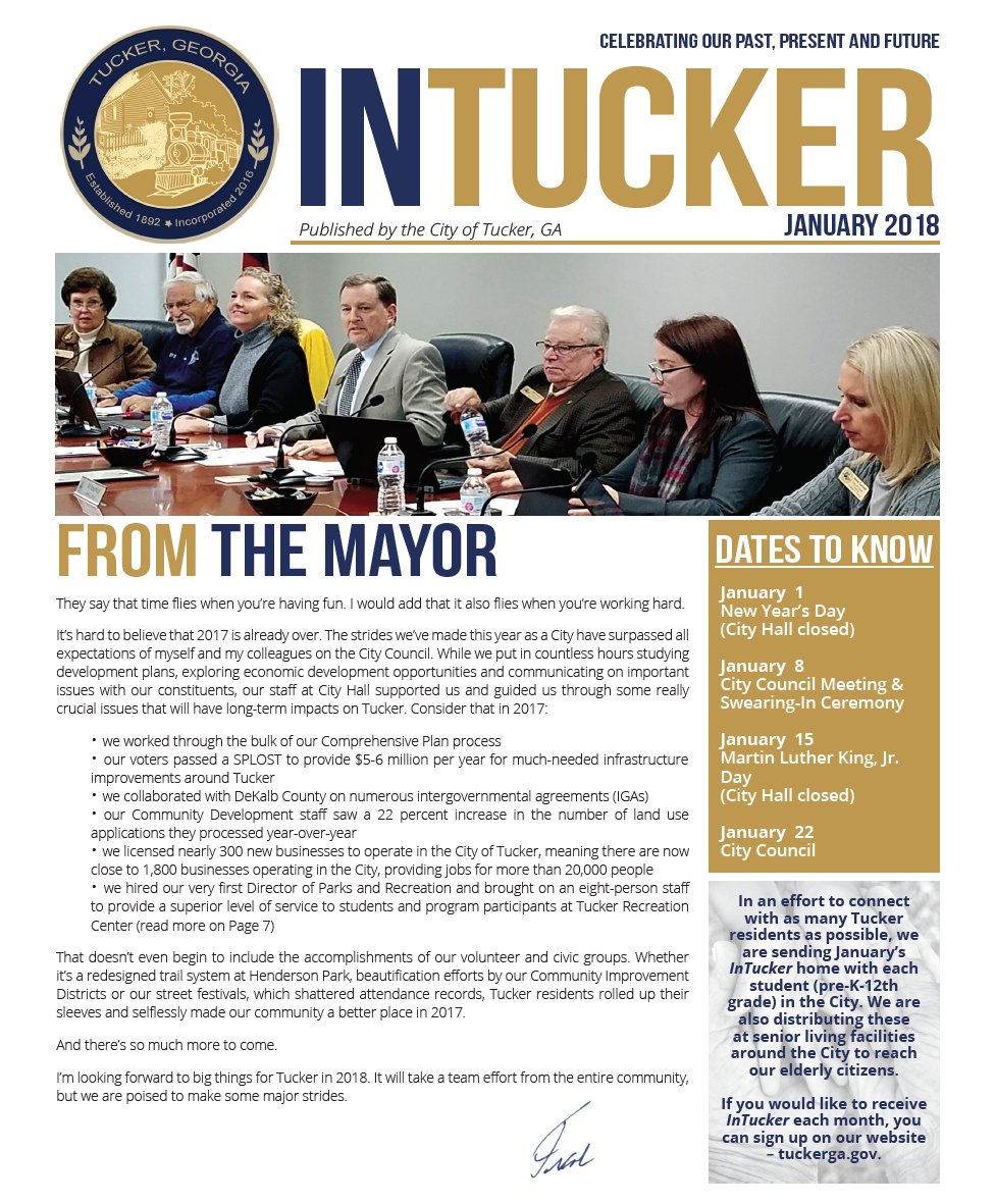 CityofTucker's tweet photo. Extra, extra! Read all about it! The January issue of #InTucker is online now! We profile @inlandseafood @KellerKnapp &amp; @hgtv #fliporflopatlanta https://t.co/qOiiPUIvma https://t.co/HTlXIhG6ql