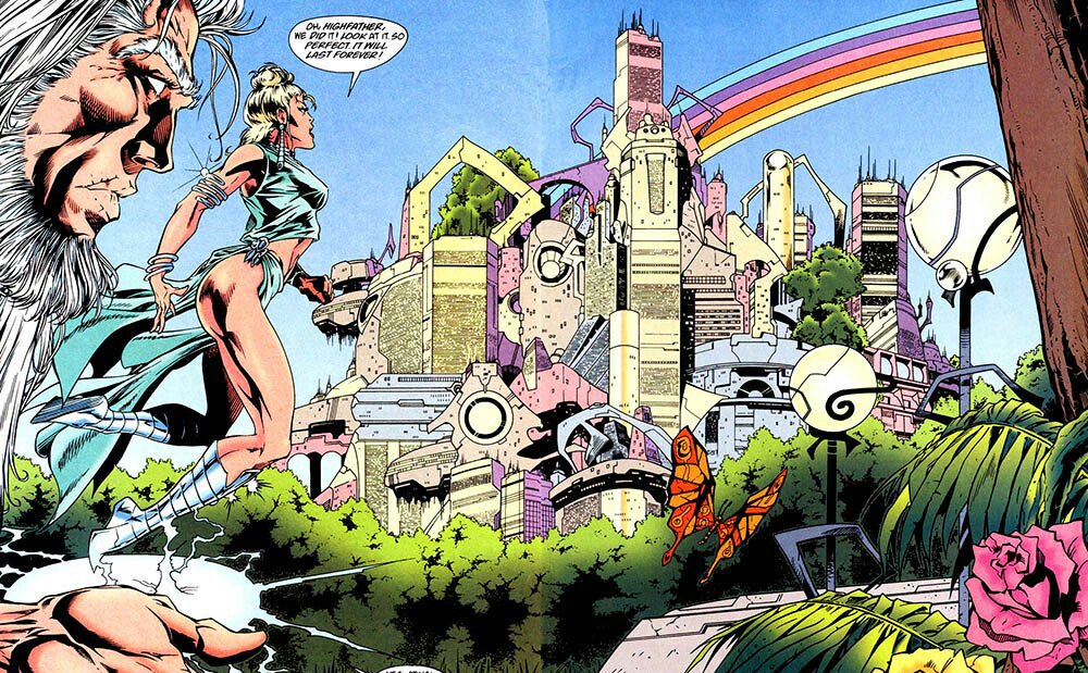 NewGenesis__'s tweet image. The Great Clash, a Techno-Cosmic War, paused when @IzayaHighfather traded His Son, Prince @ScottFreeNewGod of New Genesis to @DarkseidvsJLA of @Apokolips_Now for @SonofDarkseid Prince @OrionNewGods in The (peace) Pact. @JLAvsDarkseid allowed Scott to "escape" rekindling the war.