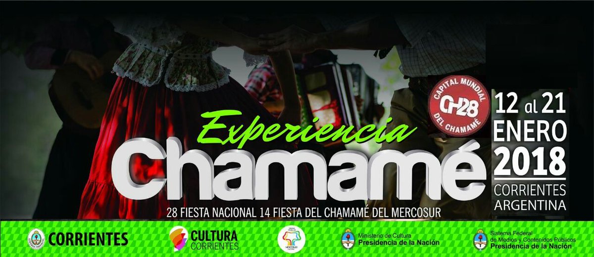 #Chamame2018  #ExperienciaChamame #Corrientes te espera #VisitaCorrientes  del 12 al 21 de #Enero #Entradas #Tickets en @teatro_vera te lo vas a perder... @CtesIntensa <a href="/MinTurismoAR/">Ministerio de Turismo</a> <a href="/Senatur_Py/">SENATUR</a> <a href="/MTurismo/">Ministério do Turismo</a> <a href="/Uruguay_Natural/">Uruguay Natural</a> <a href="/marcelopajor/">Marcelo Pajor</a> <a href="/gustavovaldesok/">Gustavo Valdés</a> <a href="/IPreman/">ines presman</a> 🇦🇷🇧🇷🇵🇾🇺🇾🔝