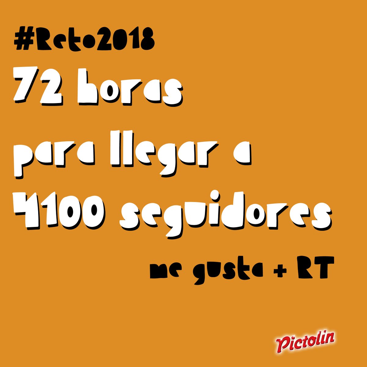 ¡Arrancamos con un reto! 72horas y 2kilos de Pictolín para 2 ganadores. #4100Pictolin ME GUSTA + RT