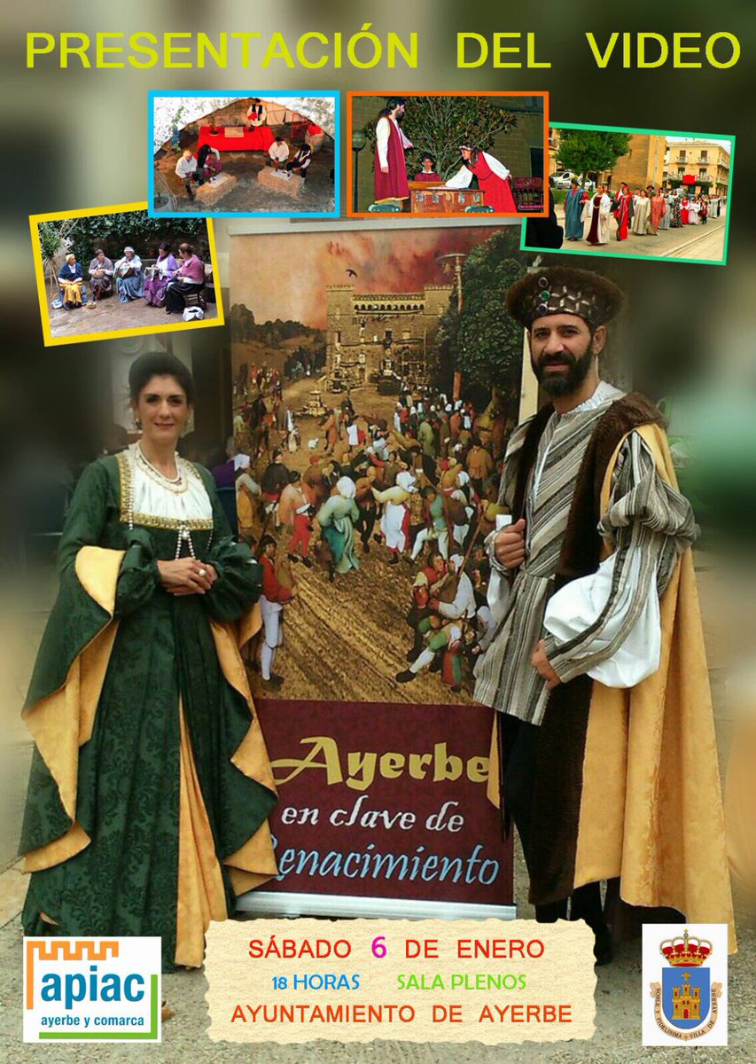 aytoayerbe's tweet image. El día 6, festividad de Reyes no pararemos tampoco. 
Para este día APIAC ha programado la proyección del vídeo del Renacimiento a las 18:00 horas en el Salón de Actos del ayuntamiento.

Os esperamos para revivir este gran evento!!!

#APIAC #AyerbeEnClavedeRE