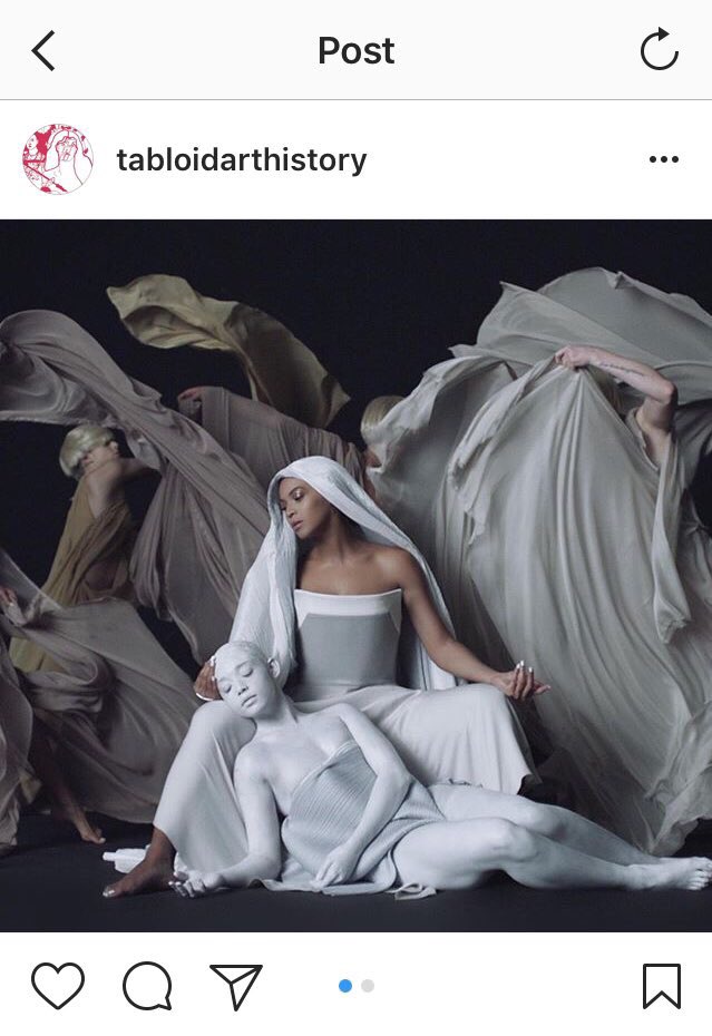 TabloidArtHist's tweet photo. ✨NEW POST: ✨ As part of our series discussing potential inspiration attendees might draw from for the Met Gala’s 2018 theme of ‘HEAVENLY BODIES: FASHION AND THE CATHOLIC IMAGINATION’, we look at PIETÀ a la Beyoncé and Michelangelo.

⬇️⬇️⬇️

https://t.co/mbA4CUqwII https://t.co/b9riwsztD2