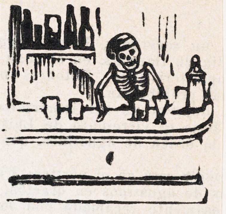 GhostofCLNolan's tweet photo. Nolan often doodled on his manuscripts, one recurring character was Mr. Pots the barman. #CLNolan https://t.co/ni3sfiZwS8
