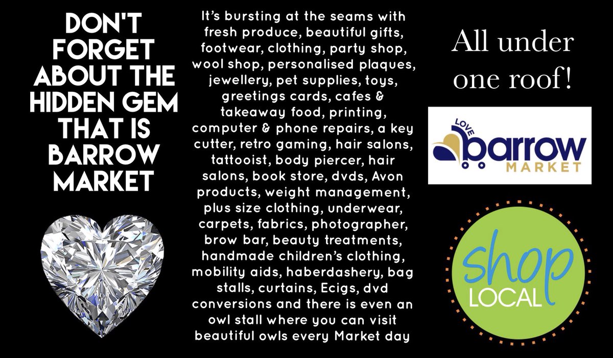 Come on down to Barrow Market. So much choice and a warm welcome #shoplocal