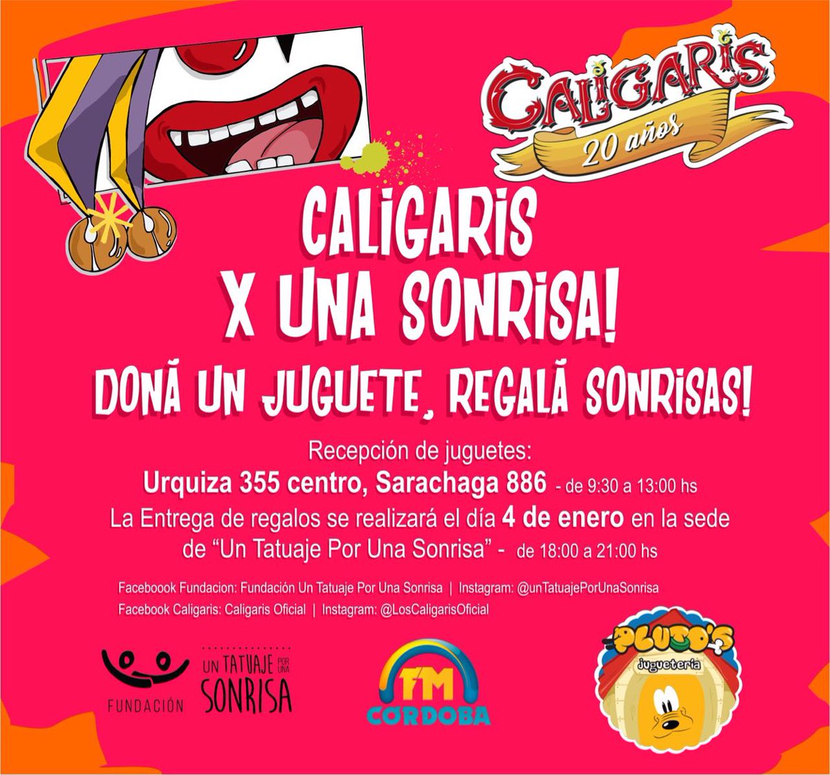LOSCALIGARIS's tweet photo. #BuenMiércoles a las 9:30hs estaremos en la sede de #UnTatuajePorUnaSonrisa @UNTQro junto a @cbadirecto acercate con tus juguetes ,  también pueden llegarse a Sarachaga 886 #RegaláSonrisas https://t.co/b6iLRZpCsr