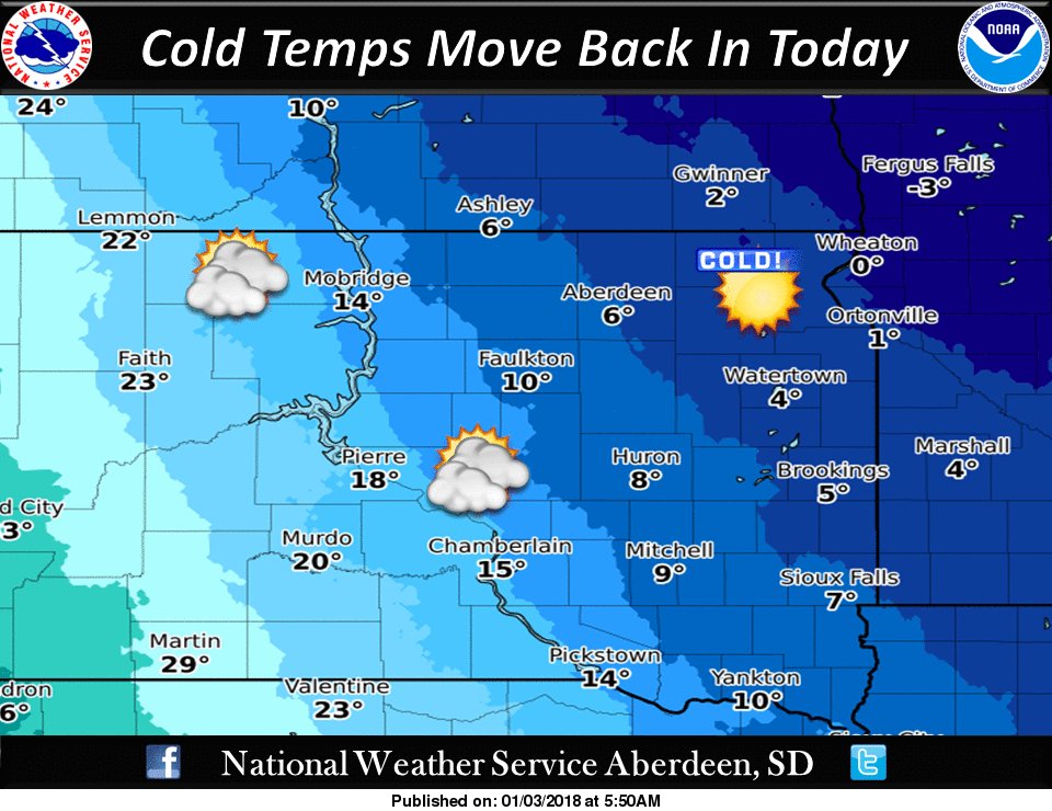 NWS Aberdeen on Twitter "Colder temps making a comeback today. Just