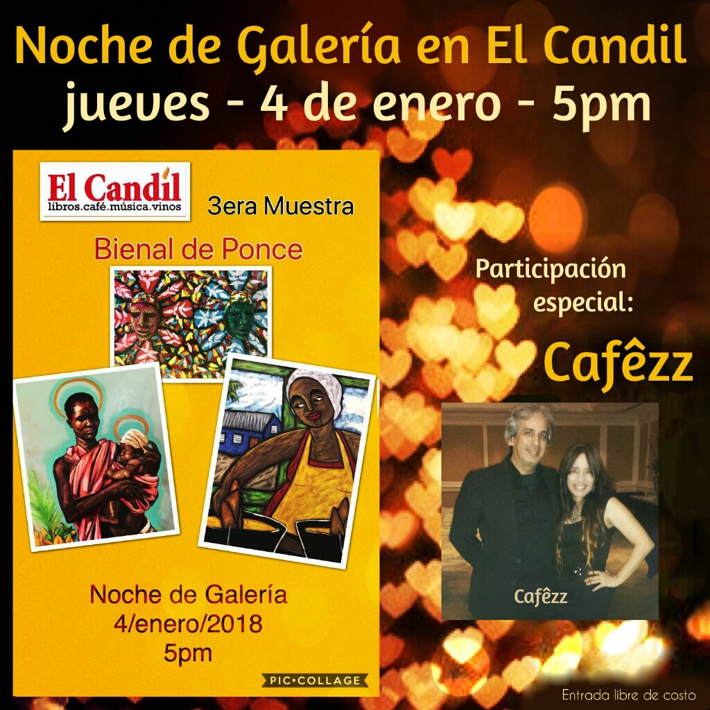 CafezzMusic's tweet photo. ¡Ponce! Mañana JUEVES, desde 5pm, la música de Cafêzz en el @ElCandil_Ponce @JRCpda @Tempranopr #worldmusic #Jazz #livemusic #coffee #cafe https://t.co/X95wIK5tRg