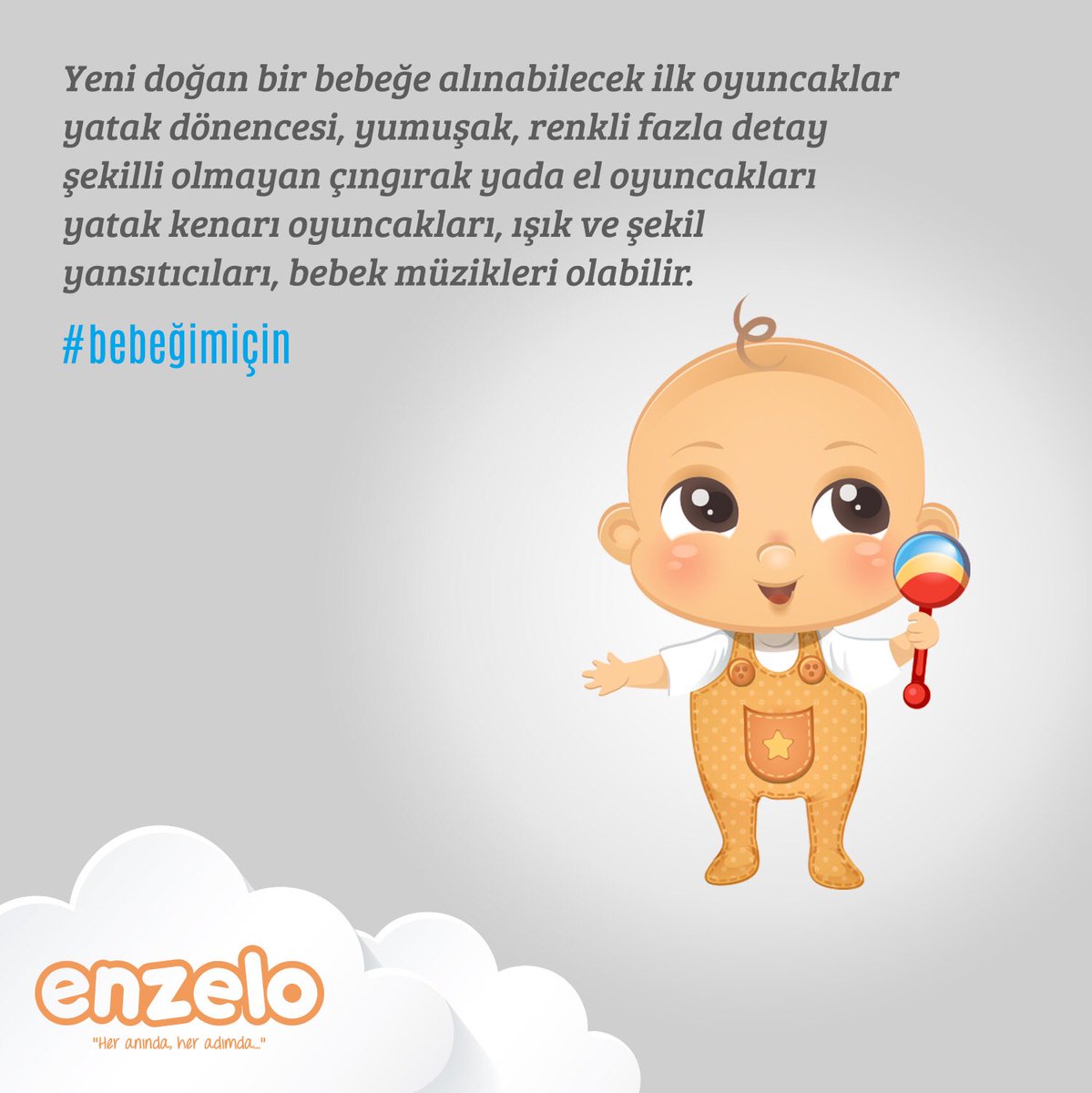 enzelocom's tweet photo. Yeni doğan bir bebeğe alınabilecek ilk oyuncaklar yatak dönencesi, yumuşak, renkli fazla detay şekilli olmayan çıngırak yada el oyuncakları, yatak kenarı oyuncakları, ışık ve şekil yansıtıcıları, bebek müzikleri olabilir. 👶🏻⠀

#bebeğimiçin #enzelo #anne #bebek #bebeksağlığı https://t.co/FTiZ91ksvn