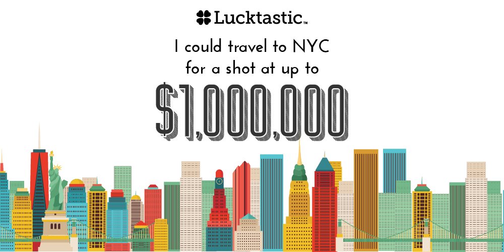 I could travel to NYC for a shot at up to $100,000! lucktastic.com/twShareFunnel