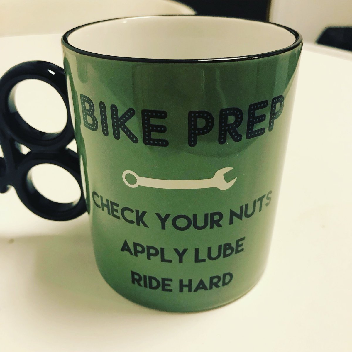 If there’s 3 things I do it’s these 

Check my nuts 
Apply lube &amp;
Ride hard #UKCycleChat #coffeemug #mycoffeecup #nutcheck #peteandjoeshow