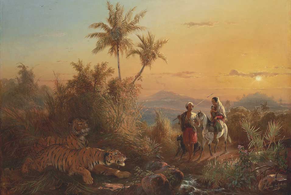 Potret Lawas On Twitter Karya Raden Saleh Kesukaan Kami Sepasang Harimau Jawa Mengintai Dua Pengembara Reruntuhan Candi Di Jawa Nostalgis Https T Co Hqq4qav4kc