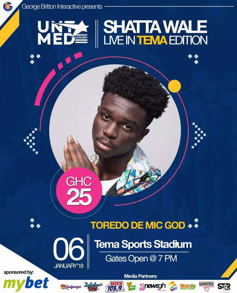 HereDeyPap's tweet photo. #ShattaWaleLiveInTema dis Saturday 6th January'17 for the my bet #UntamedConcert Event powered by @georgebrittongh #GeorgeBrittonInteractive https://t.co/qvGyShvQpF