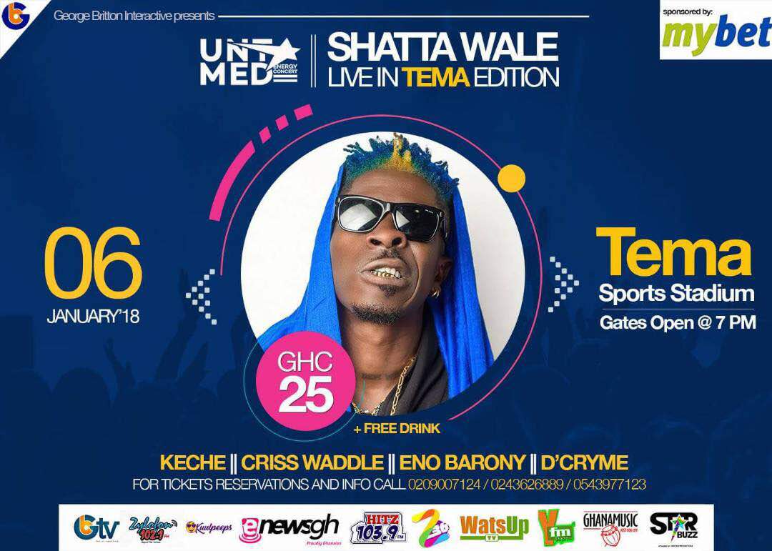 HereDeyPap's tweet photo. #ShattaWaleLiveInTema dis Saturday 6th January'17 for the my bet #UntamedConcert Event powered by @georgebrittongh #GeorgeBrittonInteractive https://t.co/qvGyShvQpF