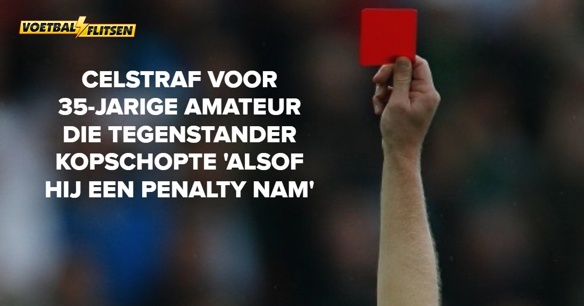 FCVideoNED's tweet photo. Celstraf voor amateurvoetballer die tegenstander kopschopte 'alsof hij een penalty nam' 😱 👉
 https://t.co/zi3ALhgYkU https://t.co/48EkCxI67d