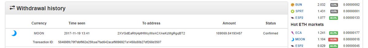 bkanand1981's tweet photo. Hi,
I have transferred MoonCoin from Nova Exchange. But it is not deposited in my Moon Coin Wallet. I have created Support Ticket but it is not processed till date. Support ticket no. is #31890. Please solve the issue as soon as possible. https://t.co/qPEjj2BHBC