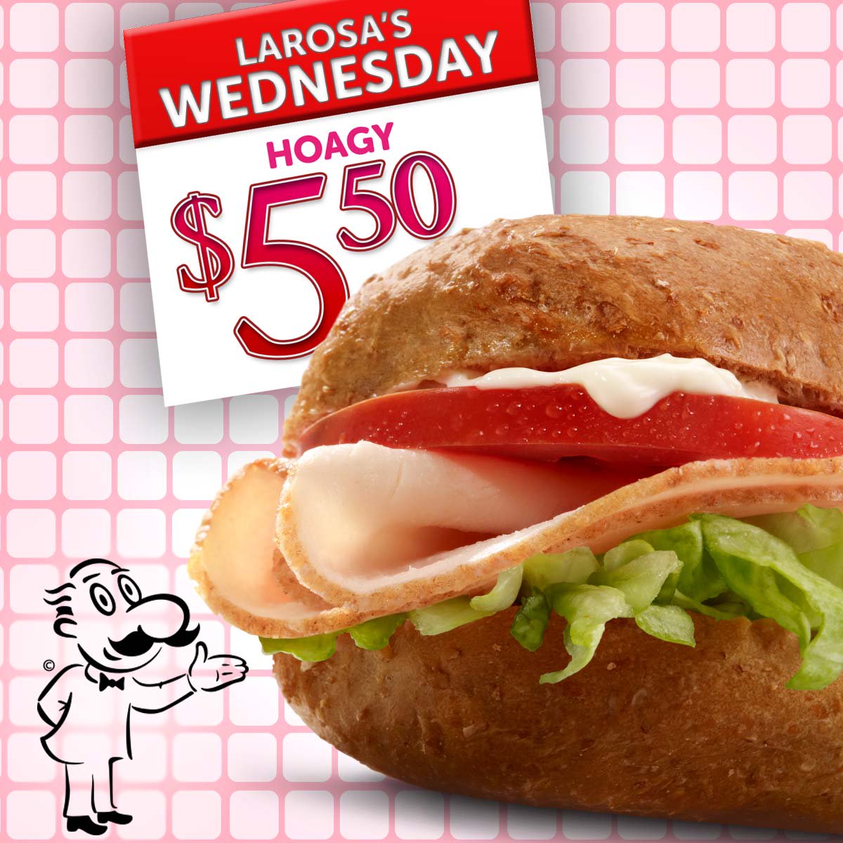 LaRosasPizza's tweet photo. Who loves our hoagys &amp; saving money? We hope you said “yes”!

Use Code 1423. Offer valid every Wednesday for delivery, pick up and dine in. Delivery minimum required. Not valid with other discounts, offers or promotions. Delivery charge extra. Limited delivery area. https://t.co/UpyKulDAK6
