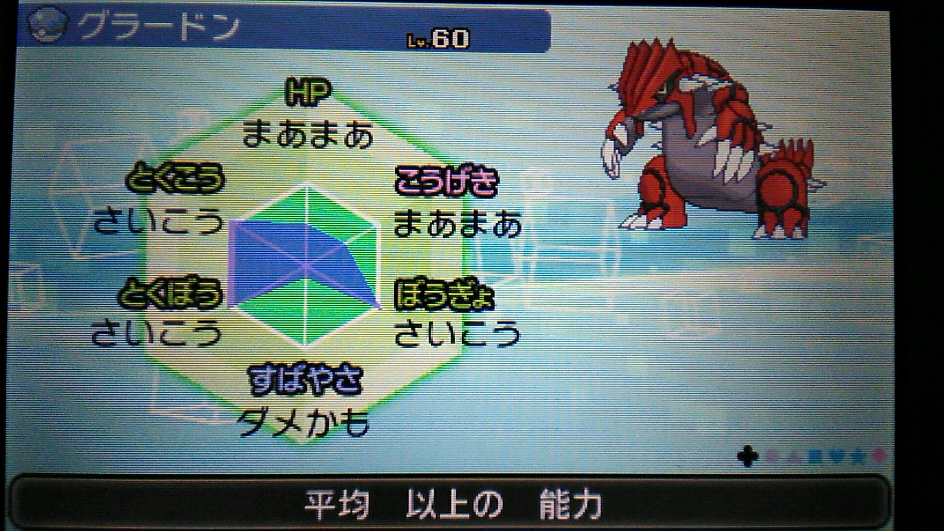 ルイピカ Twitterren 約1時間で勇敢最遅グラードン厳選終わった O O