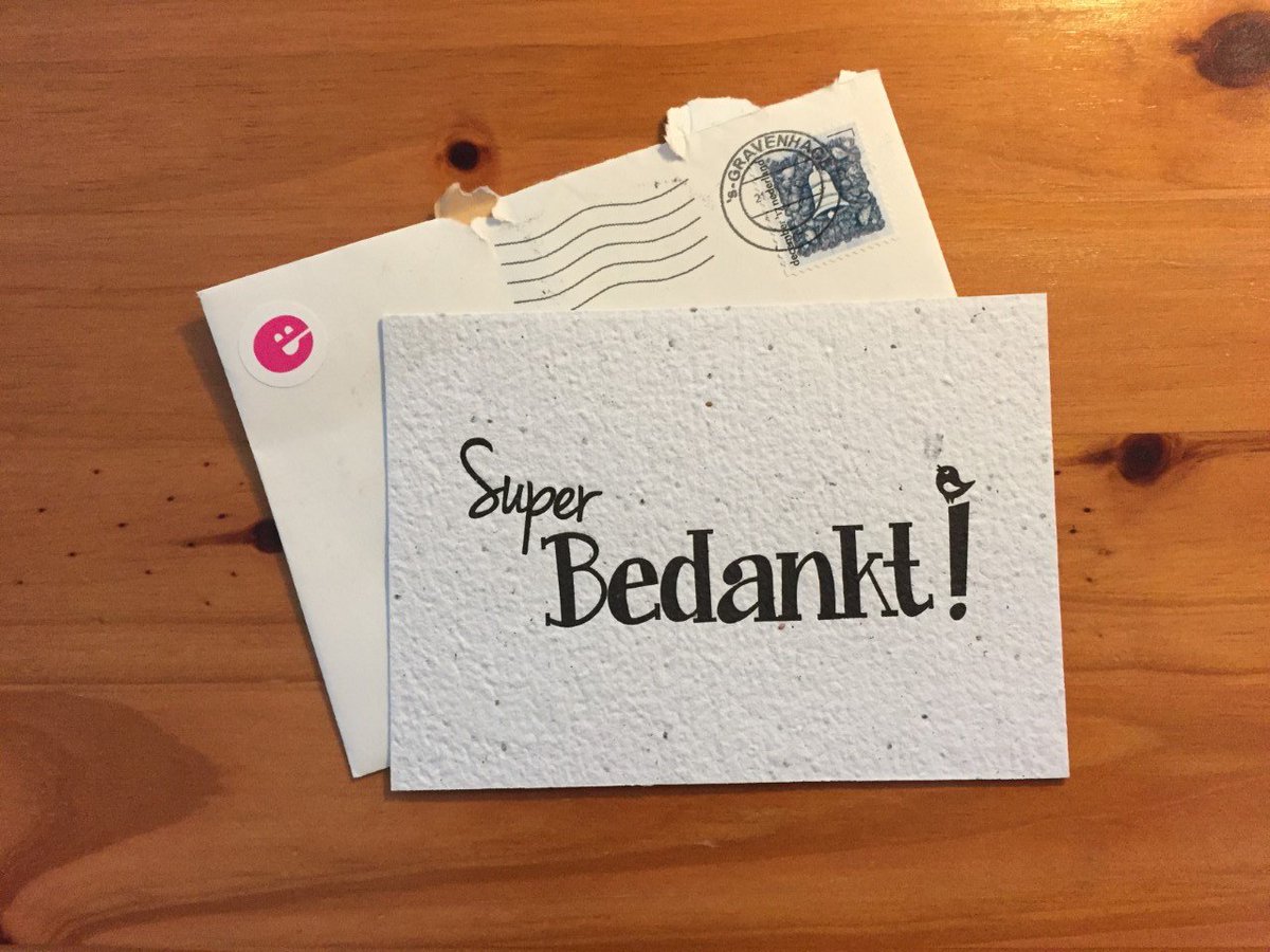 Bedankt voor de leuke kaart <a href="/EerlijkWinkelen/">eerlijkwinkelen.nl</a>! 📪 We hebben zin in de verdere samenwerking met jullie 🙏