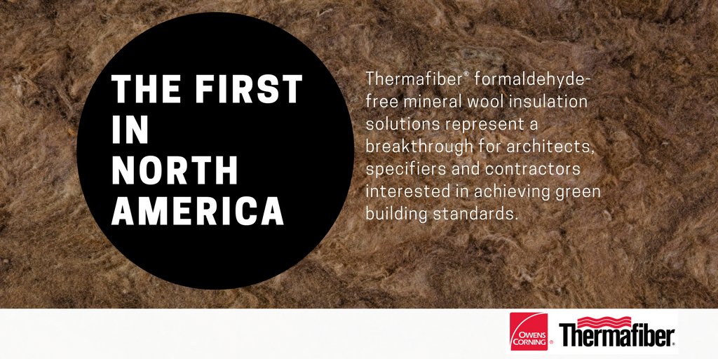 OCInsulation's tweet image. A breakthrough in green building standards. Learn more about the first Formaldehyde Free mineral wool insulation in North America. bit.ly/2t8iAKn