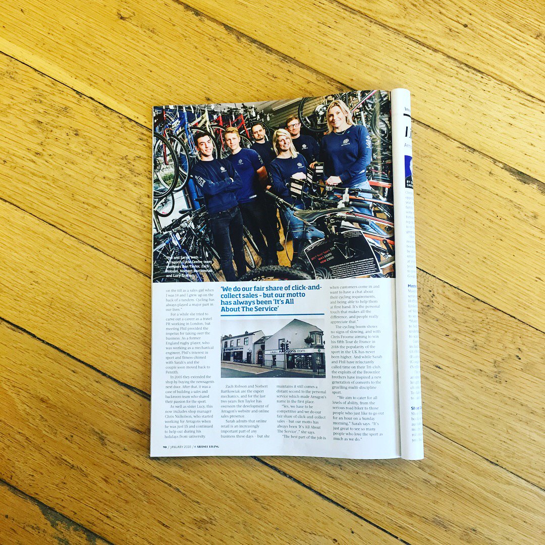 arragonscycles's tweet photo. Thanks to Carlisle Living for featuring us in their January issue. Take a look at the article. #carlisleliving #arragonscycles #ItsAllAboutTheService #bestbikeshop https://t.co/dYiKHEq8kQ https://t.co/a7zxDfAAhJ