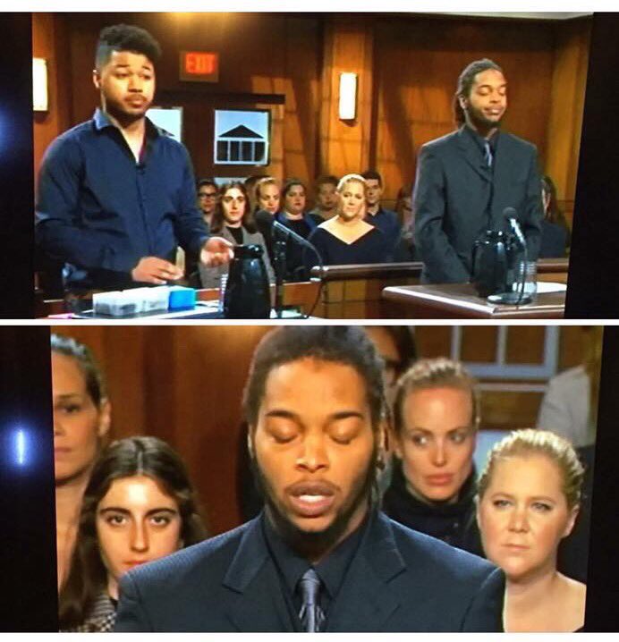 Vince_Volta's tweet image. These Niggas on Judge Judy suing each other over Yugi Cards. I’m trying to figure out why Amy schumer &amp;amp; Angelina Jolie are in the audience/ jury.. or am I High af. 😂😩