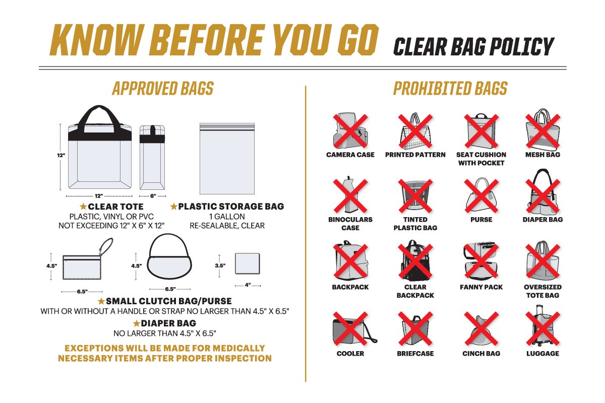 centennial_park's tweet photo. Don't forget your clear bag! There is a clear bag policy in place for ALL #CFBPlayoff events at Centennial Olympic Park, the GWCC and @MBStadium. #ATLChampGame @CFBPlayoff  https://t.co/kWCtzCqknk https://t.co/kgJmMtujg8