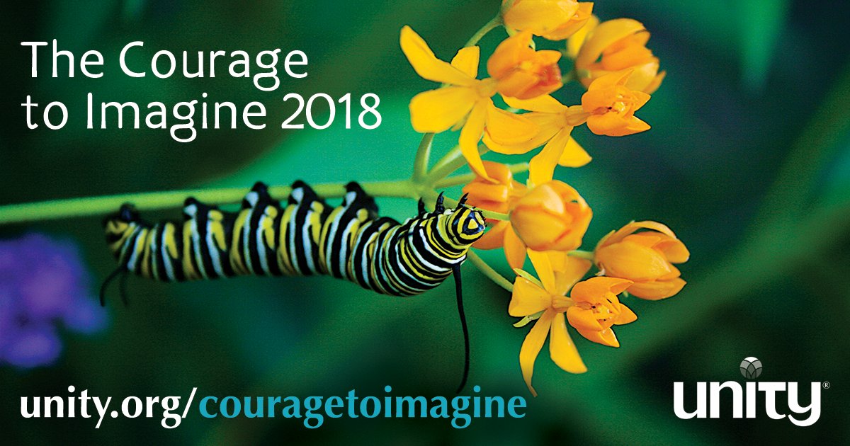 SilentUnity's tweet image. The 2018 Unity yearly theme is The Courage to Imagine. It is through the power of imagination that we can transform our lives. Whatever outcome we envision, we can achieve. Using this gift, we can release limiting thoughts and realize our divine potential. bit.ly/2BMstEw