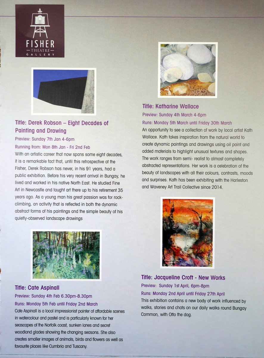 Coming up in the Fisher Theatre Gallery: