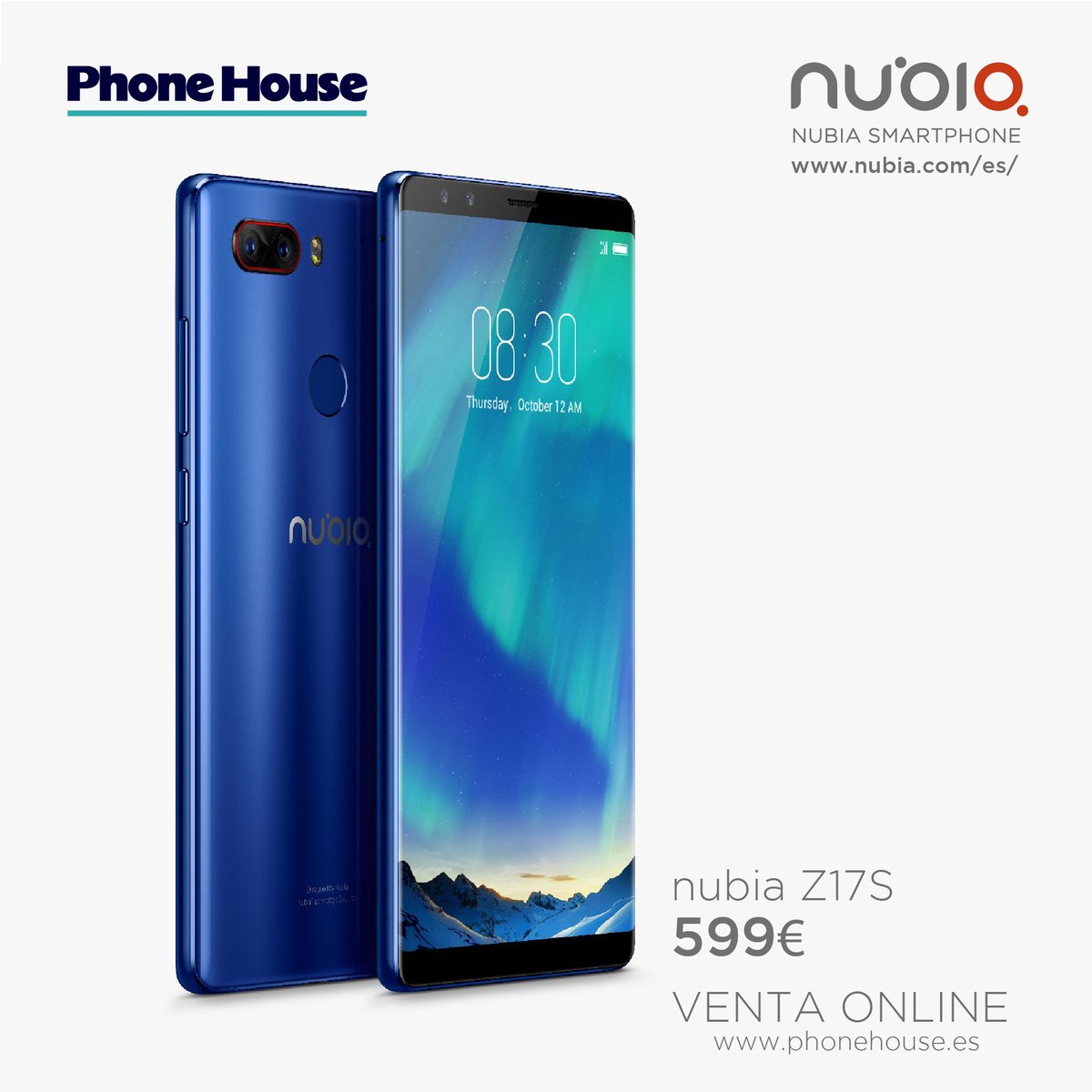 nubiaSpain's tweet image. Alto rendimiento, excelencia en el diseño, el poder en la palma de la mano: 
☑️Ausencia de biseles 
☑️#FullScreen 
☑️#GlassBody 
Ya a la venta en la web de @PhoneHouse_Es 
#nubia #Z17s #FotografíaSinLímites