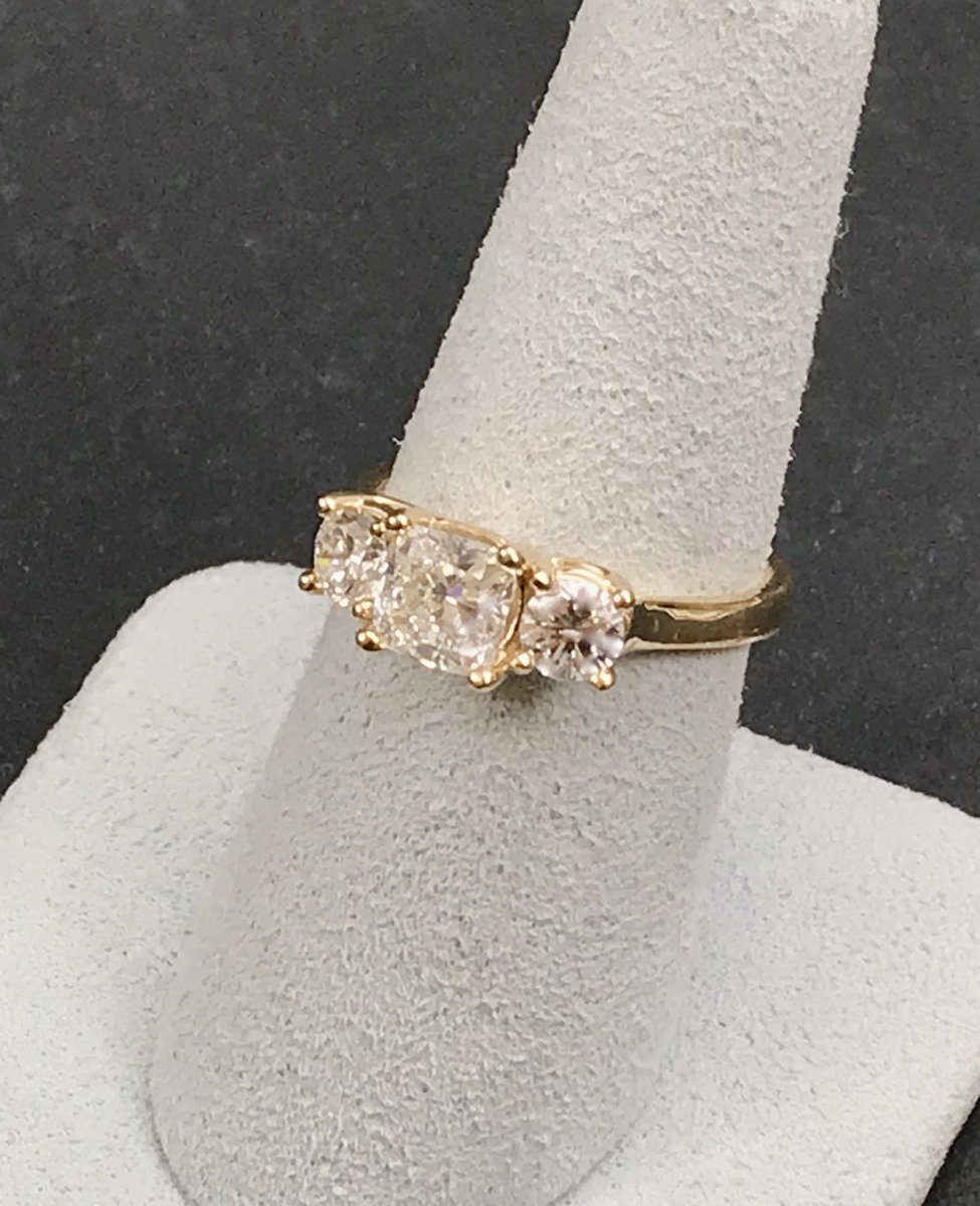 Jmorganltd's tweet photo. Want to feel like a princess on your wedding day? 
J. Morgan Ltd. Fine Jewelers has this exquisite version of the famous 
Megan Markle ring on display and ready to try on. 
Dream big and come in for the royal treatment today!
This is a must see ring! https://t.co/ajpxZsf5nP