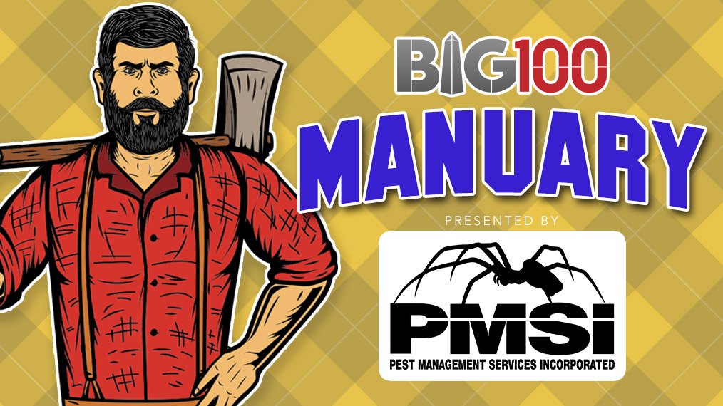 BIG100Radio's tweet photo. We're celebrating #Manuary all month on BIG. Listen this hour for a chance to reach into #TheSackOfMan to win manly prizes! Brought to you by @MYPMSI, the official pest control specialists of Manuary. There’s nothing more manly than hiring a professional. https://t.co/qYJRXE7vax https://t.co/EkHmoO83ou