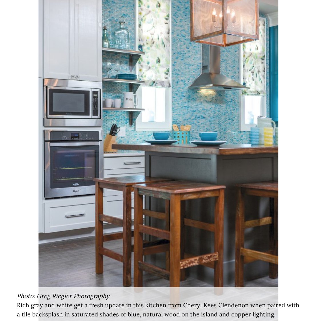 cabinetmakers's tweet photo. Second that notion, plus Love that turquoise! RT @kbdn: We totally agree w/ @CranberryK! There is absolutely a time and place for both! Here is a tile example we like from @InDetailSays that was in our #colortrendreport #KBtribechat https://t.co/UznTFFDOmj