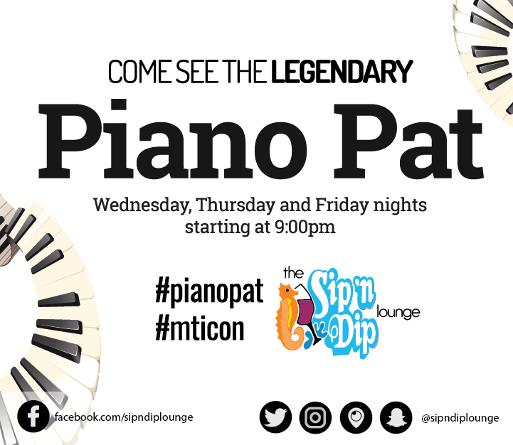 sipndiplounge's tweet photo. FUN FACT: The iconic 'Piano Pat' has been playing at the legendary Sip 'n Dip lounge in Great Falls, Montana for more than 50 years! #MTIcon https://t.co/LJt7GXHr01