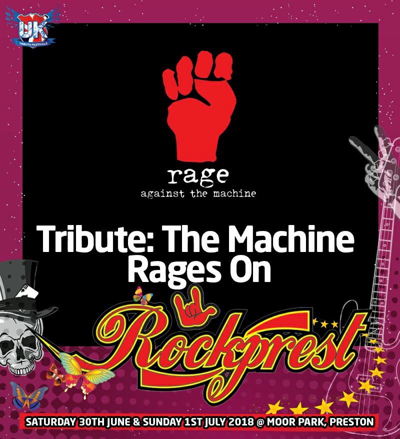 Rockprestfest's tweet photo. Rockprest 2018!! @machinerageson #rageagainstthemachine #tribute #preston #rockprest2018, tickets are free https://t.co/556gwLIO03
