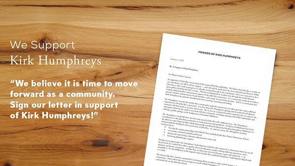 FriendsofKirk's tweet image. We believe it is time to move forward as a community. Sign our letter in support of Kirk Humphreys! 

change.org/p/we-support-k…