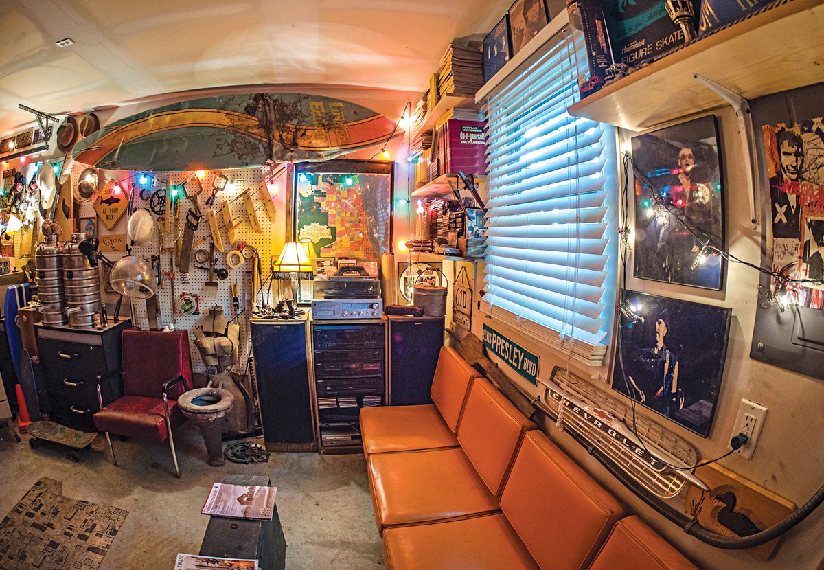 Evansville's tweet photo. Why do we collect? 🤔 @Philiprhooper takes us inside his "Museum of Material Culture," a garage packed with 1960s furniture, Mountain Dew cans, rescued oddities, Evansville ephemera, 1970s hair dryer chairs, and oh, so much more. https://t.co/n3O43qlUPh https://t.co/pqRUxS9EH3